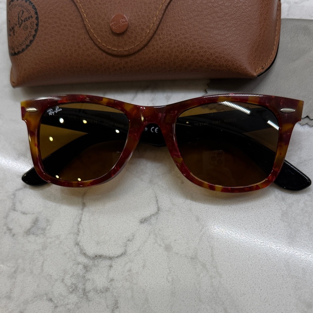 Ray-Ban Wayfarer Brown Tortoise Shell Frame Sunglasses w/ Brown Lenses - Picture 2 of 8